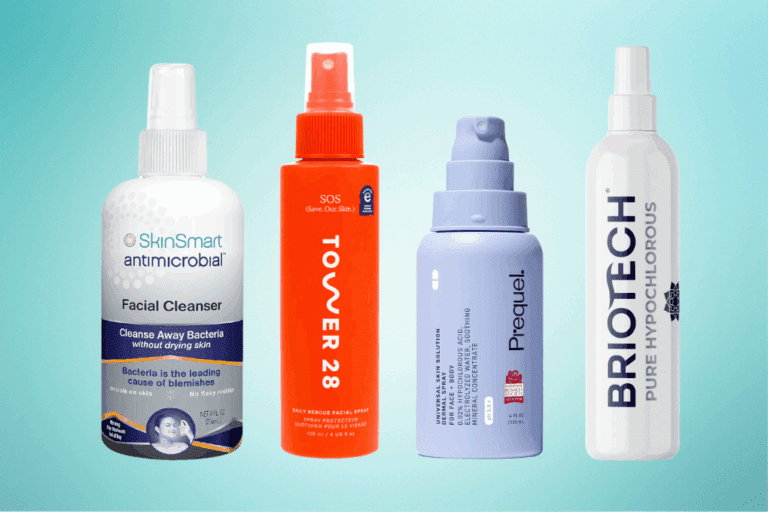 Four different hypochlorous acid sprays