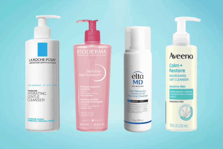 Selection of gentle face cleansers