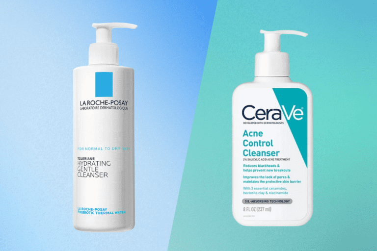 La Roche-Posay and CeraVe face cleanser