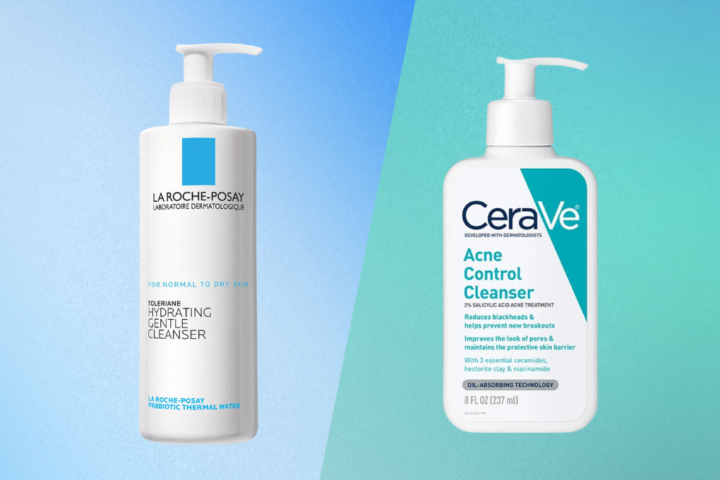 La Roche-Posay and CeraVe face cleanser
