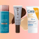 Three tinted sunscreens in different shades